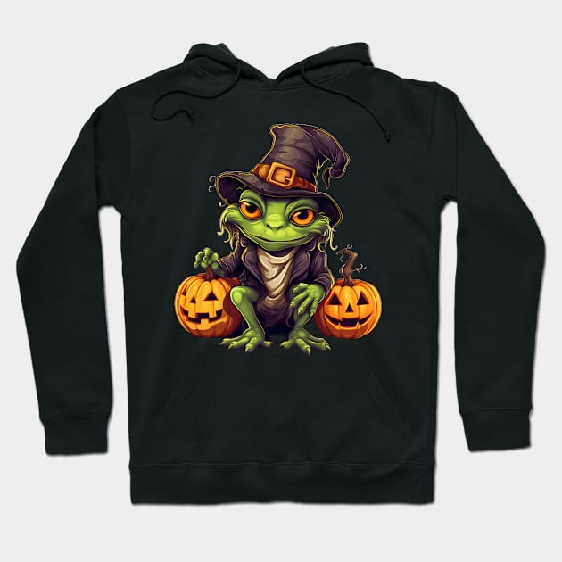 Frog Halloween Spooky Hoodie by Merchweaver